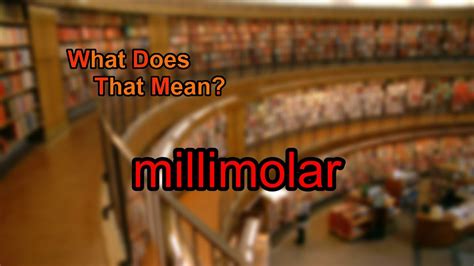 What does millimolar mean? - YouTube