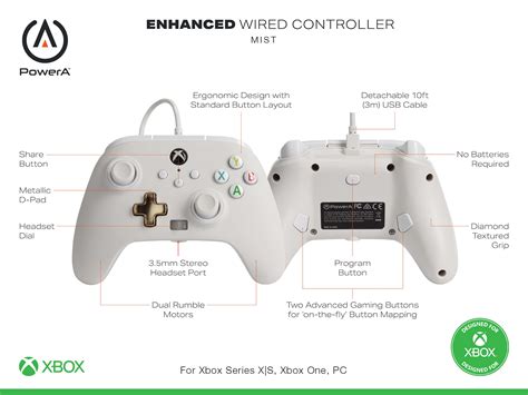 PowerA Wired Controller For Xbox Series X|S White, Gamepad, Wired Video ...