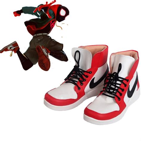 2018 Movie Spider Man Into the Spider Verse Miles Morales Cosplay Shoes ...