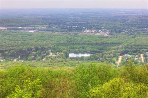 A lake in the landscape at Rib Mountain State Park, Wisconsin image ...