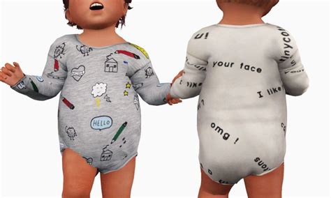 chisami | Toddler outfits, Sims 4 cc, Baby onesies