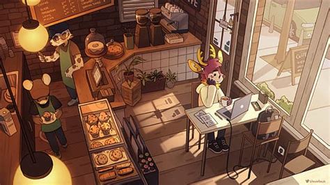 HD wallpaper: LoFi, cafe, Asian, digital art, artwork, coffee ...