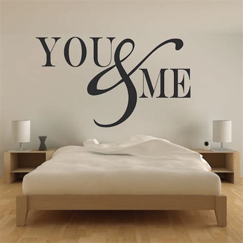 Romantic Bedroom Wall Decal - Vinyl Mural Sticker - You and Me Quotes ...