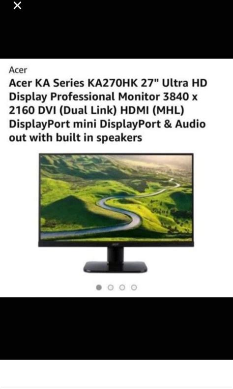 Acer Monitor 4k ,27 Inch, Computers & Tech, Parts & Accessories ...