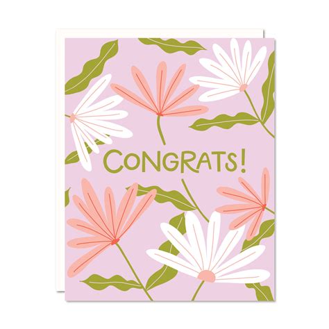 Floral Congrats Greeting Card – Odd Daughter Paper Co