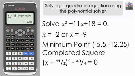 Solve A Quadratic Equation Using The Classwiz Polynomial Solver- Casio ...