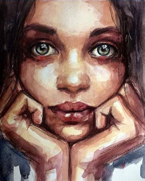 Acrylic portrai, watercolor style painting by Lauren Rudolph | Portrait ...