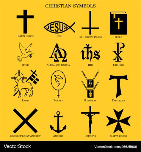 Christian symbols Royalty Free Vector Image - VectorStock