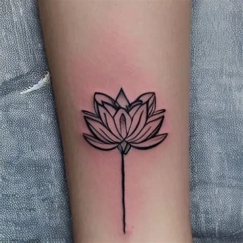 minimalistic lotus flower tattoo | Stable Diffusion