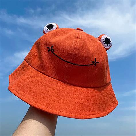 Frog Hat Kawaii Cute Frog Bucket Hat Aesthetic Women Outdoor | Etsy