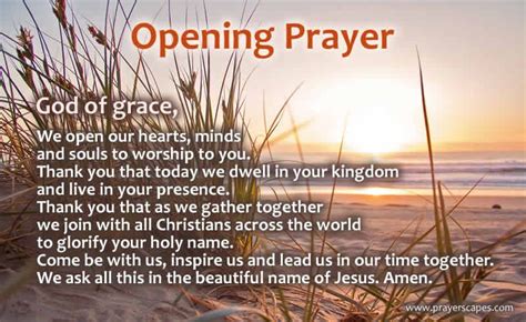 Short Opening Prayer for a Program, Meeting or Event | Opening prayer ...