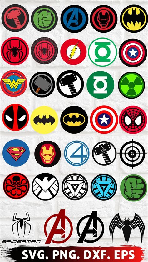 Bundle of Superhero logo, Spider-Man, Iron Man, Superman, Deadpool ...