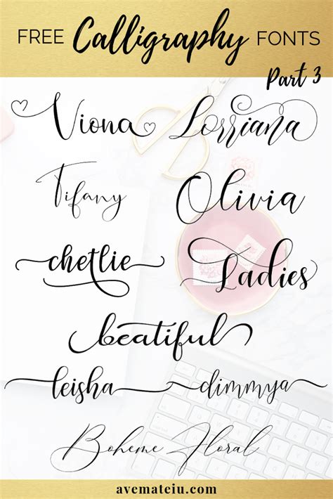 10 New FREE Beautiful Calligraphy Fonts – Part 3 – Ave Mateiu