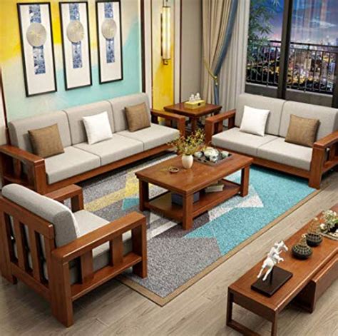 MAHIMART AND HANDICRAFTS Sheesham Wood 6 Seater Sofa Set for Living ...