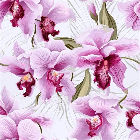 Premium AI Image | Modern orchid pattern for a nursery or playroom