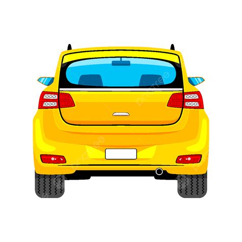 Car Back View Cute Illustration, Car, Behind, Back PNG and Vector with ...