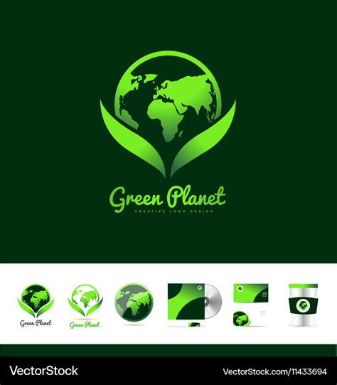 Green planet earth logo icon design Royalty Free Vector