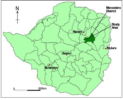 Location map of study area (Kamangira village) in Marondera district ...