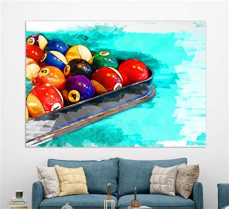 Billiards Wall Art Billiards Balls Painting Billiards Canvas | Etsy