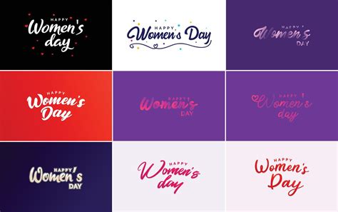 Set of cards with International Women's Day logo and a bright. colorful ...