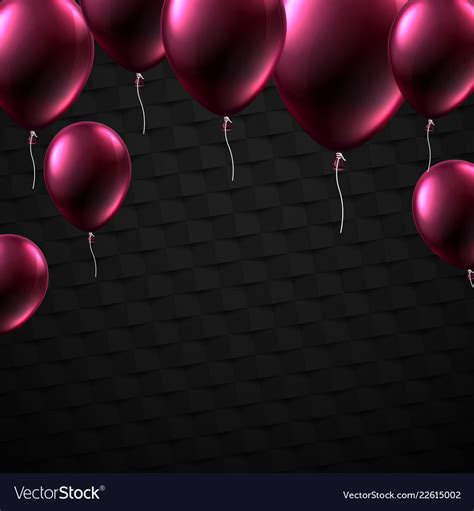 Black textured background with pink shiny balloons