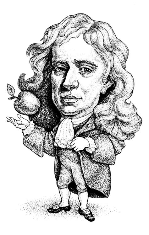 Caricature Isaac Newton Coloring Page | Isaac newton, Caricature ...