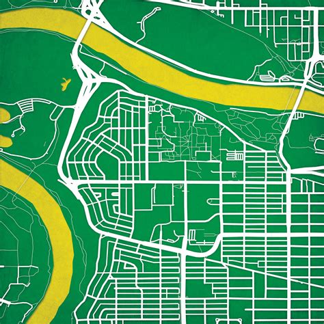 University of Alberta Campus Map Art by City Prints - The Map Shop