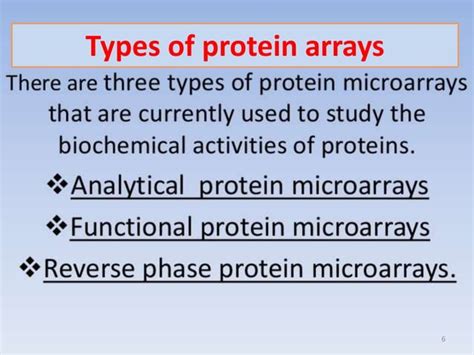 Protein array, types and application