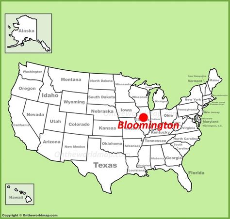 Bloomington Il location on the U.S. Map - Ontheworldmap.com