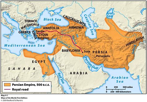 map of the Persian Empire, 500 BC. Mystery of History Volume 1, Lesson ...