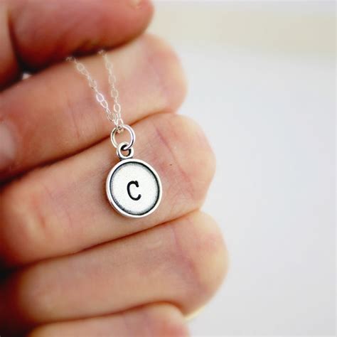 Sterling Silver Initial Necklace Personalized Necklace with