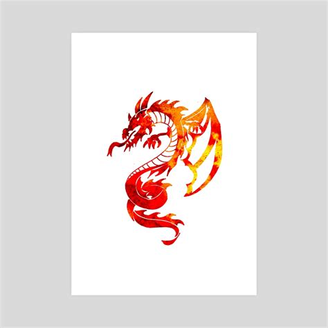 Red Fire Dragon Tattoo, an art print by Sebastian Grafmann - INPRNT