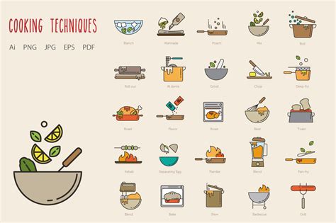 Cooking Techniques | Icons ~ Creative Market