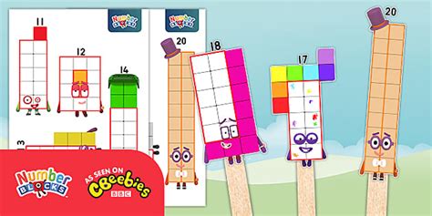 FREE! - 👉 Numberblocks: Stick Puppets 11-20 - Twinkl