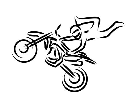 line drawing of dirt bike 11463456 Vector Art at Vecteezy