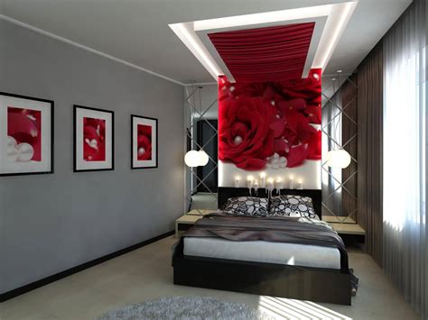 Beautiful Bedrooms In Gray And Red - Interior Design Inspirations