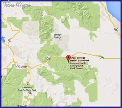 ANZA-BORREGO DESERT STATE PARK MAP CALIFORNIA - ToursMaps.com