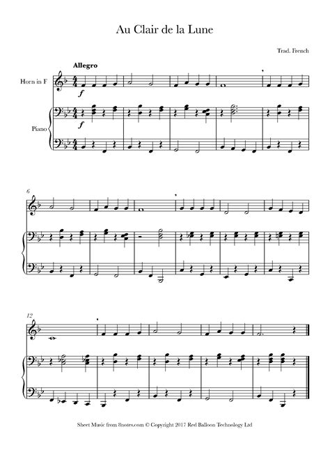 Free French Horn Sheet Music, Lessons & Resources - 8notes.com