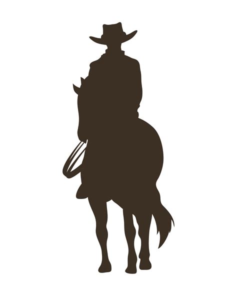 cowboy in horse silhouette 10850557 Vector Art at Vecteezy