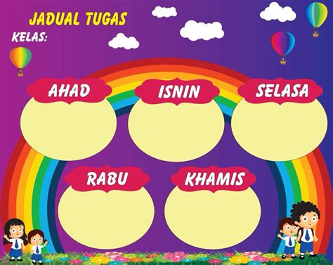 Jadual Tugasan Template Jadual Bertugas Kelas Boleh Edit - Jadual Waktu ...