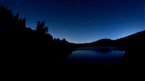 Download wallpaper 3840x2160 lake, dark, night, starry sky, landscape ...