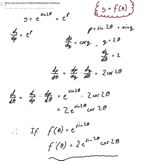 Derivative of e^(sin(2theta)) | Math, Sins, Derivative