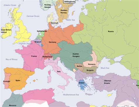 Maps of the European Empire - World at the Beginning of the 20th Century