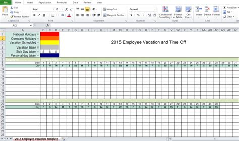 Employee Vacation Tracking Calendar - Kari Sandye