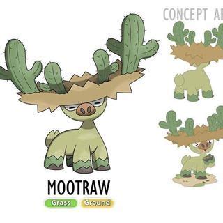 MOOTRAW Grass/Ground The moose of desert Pokémon. #Pokémon #Fakemon # ...