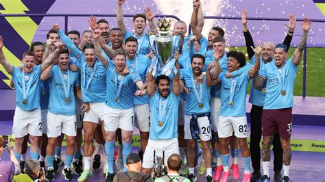 Manchester City lift the Premier League trophy: Erling Haaland, Kevin ...