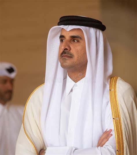 Qatar Sheikh Tamim bin Hamad Al Thani. DOHA, QATAR - 20 Mar 2018: Emir ...