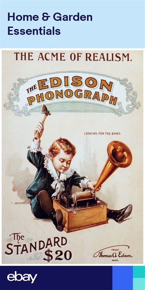 2583.The Edison Phonograph the acme of realism Poster.Antique ...