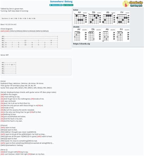 Chord: Somewhere I Belong - Linkin Park - tab, song lyric, sheet ...