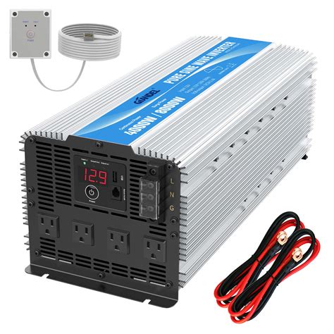 GIANDEL 4000W Heavy Duty Pure Sine Wave Power Inverter DC12V to AC120V ...